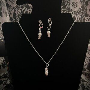 Sterling Silver with White Pearls